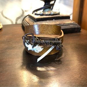 Handmade vintage leather key bracelet